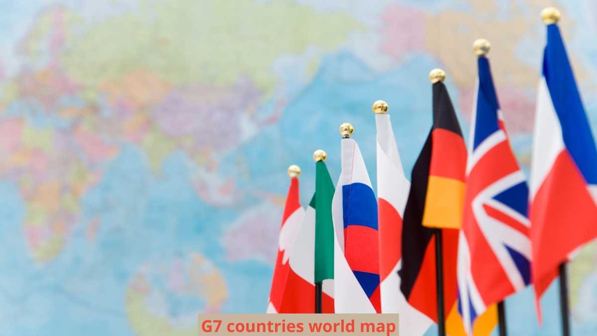 G7 countries with world map
