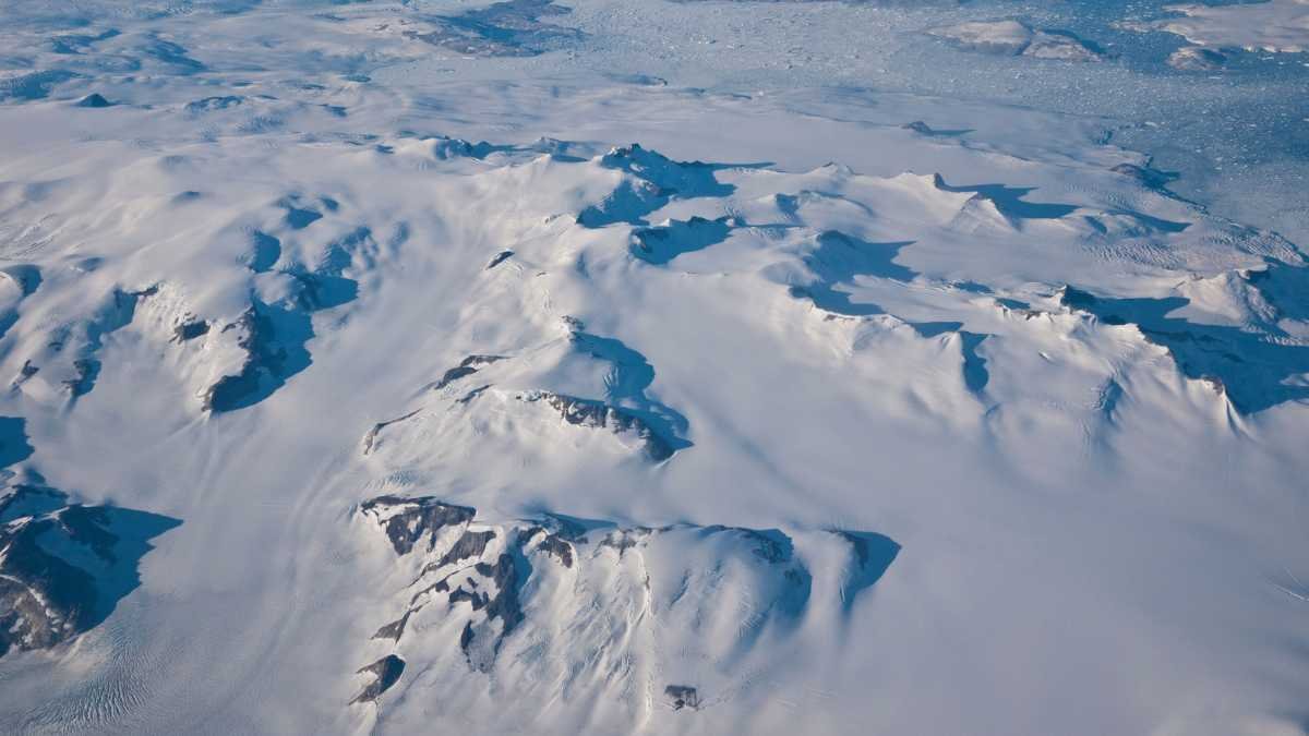 Greenland aerial ice landscape
