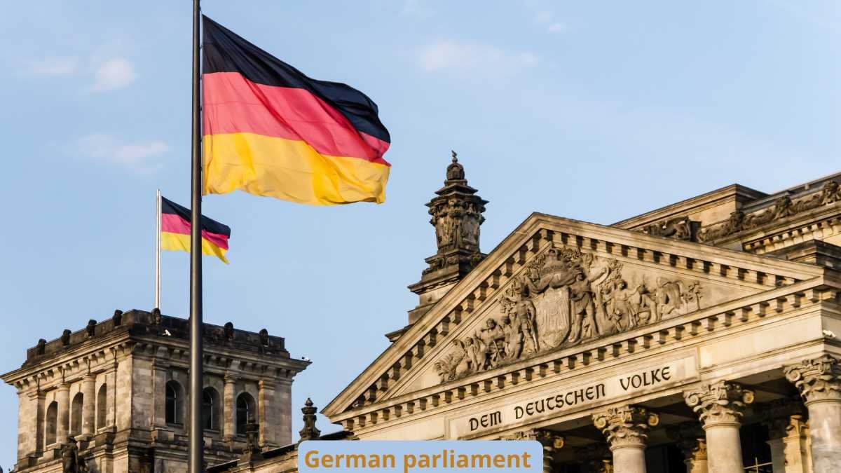the Bundestag. German parliament defense speech