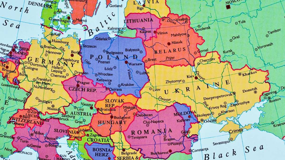Poland Romania Ukraine map