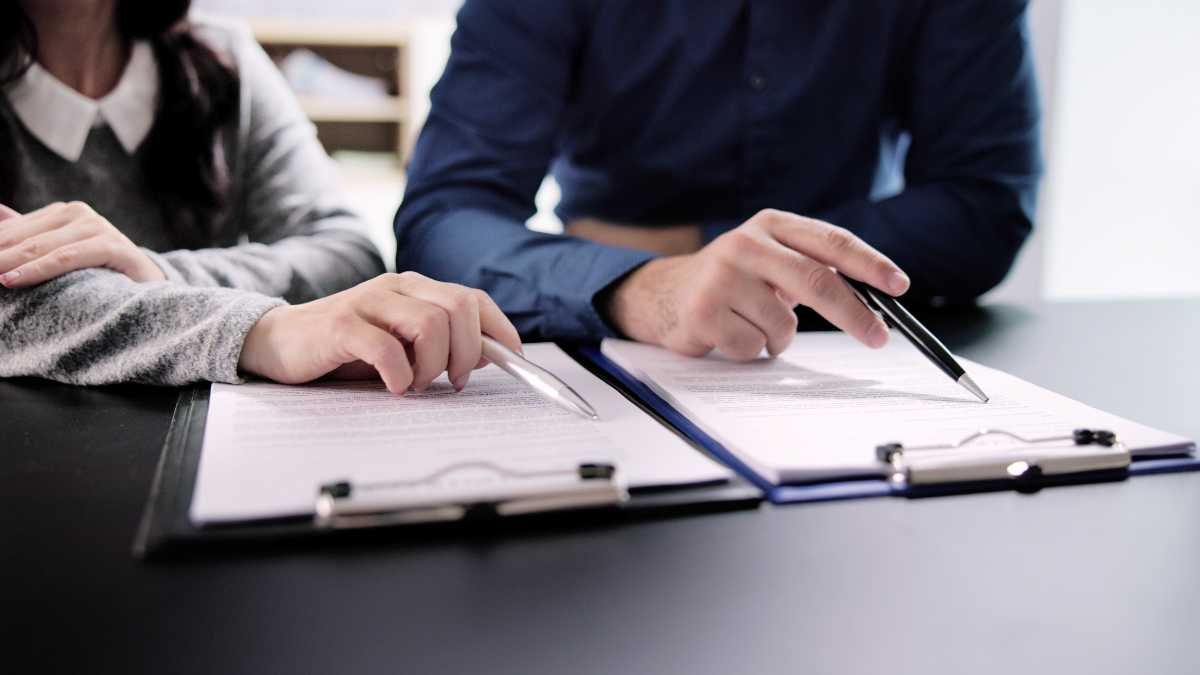 lawyer reviewing files