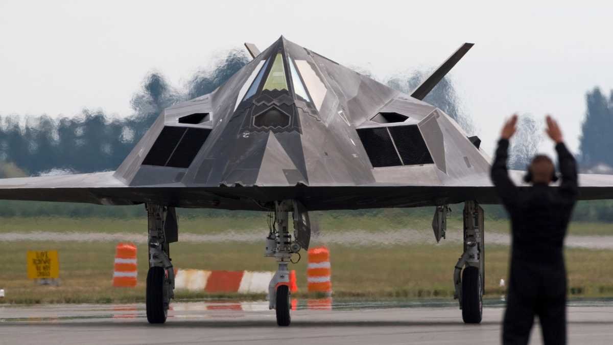 stealth jet on Runway